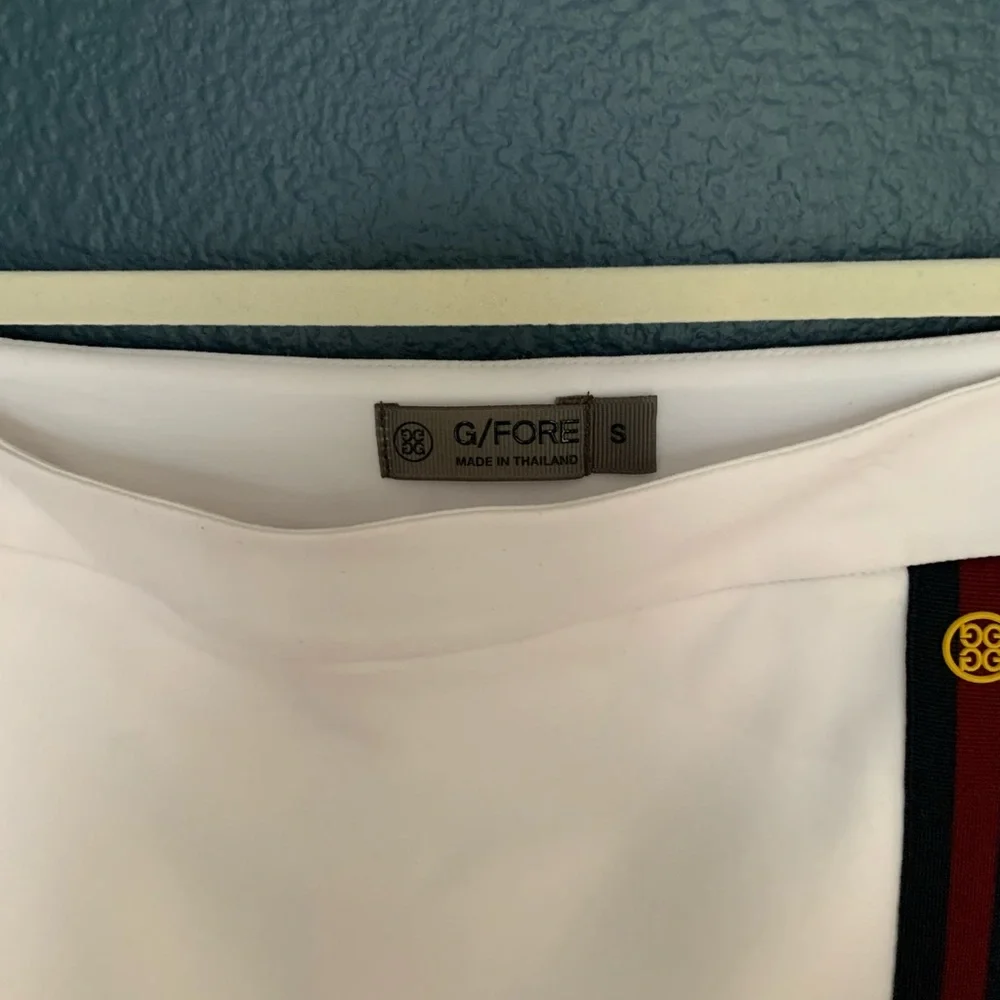 G/FORE White Mini Skirt with Black and Red Trim - Picture 3 of 8